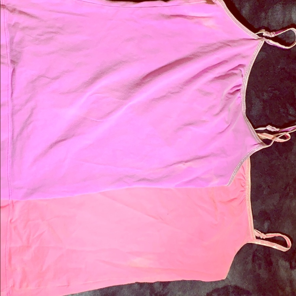 Pink and purple tang tops